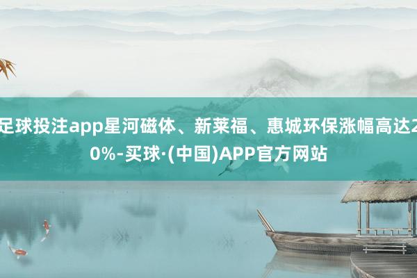 足球投注app星河磁体、新莱福、惠城环保涨幅高达20%-买球·(中国)APP官方网站