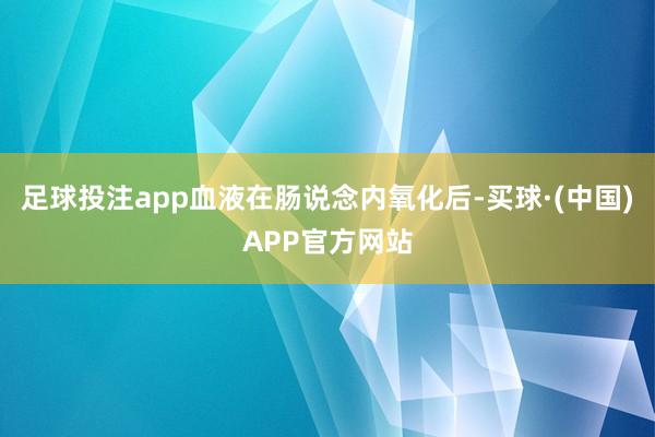 足球投注app血液在肠说念内氧化后-买球·(中国)APP官方网站