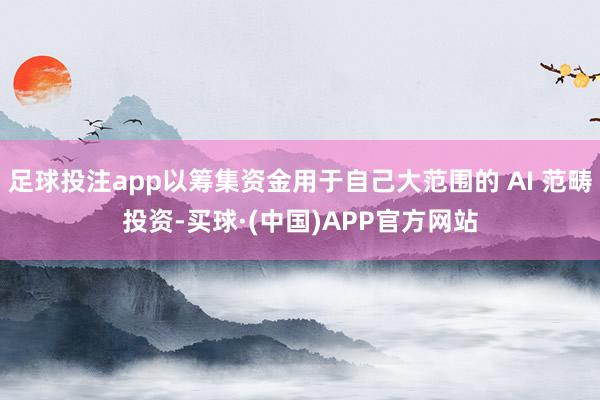 足球投注app以筹集资金用于自己大范围的 AI 范畴投资-买球·(中国)APP官方网站