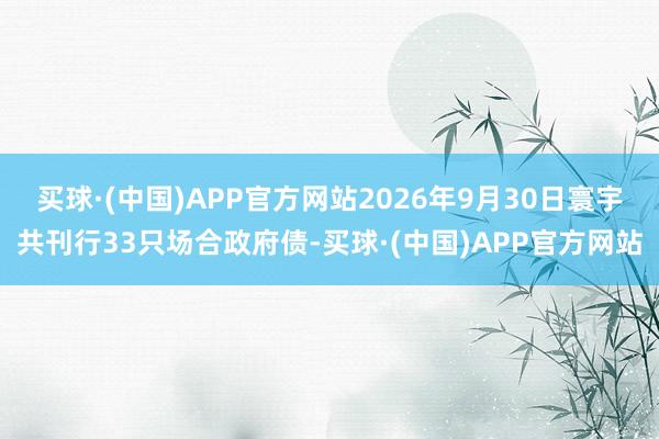 买球·(中国)APP官方网站2026年9月30日寰宇共刊行33只场合政府债-买球·(中国)APP官方网站