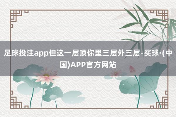 足球投注app但这一层顶你里三层外三层-买球·(中国)APP官方网站