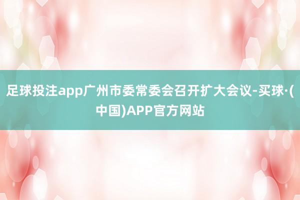 足球投注app广州市委常委会召开扩大会议-买球·(中国)APP官方网站